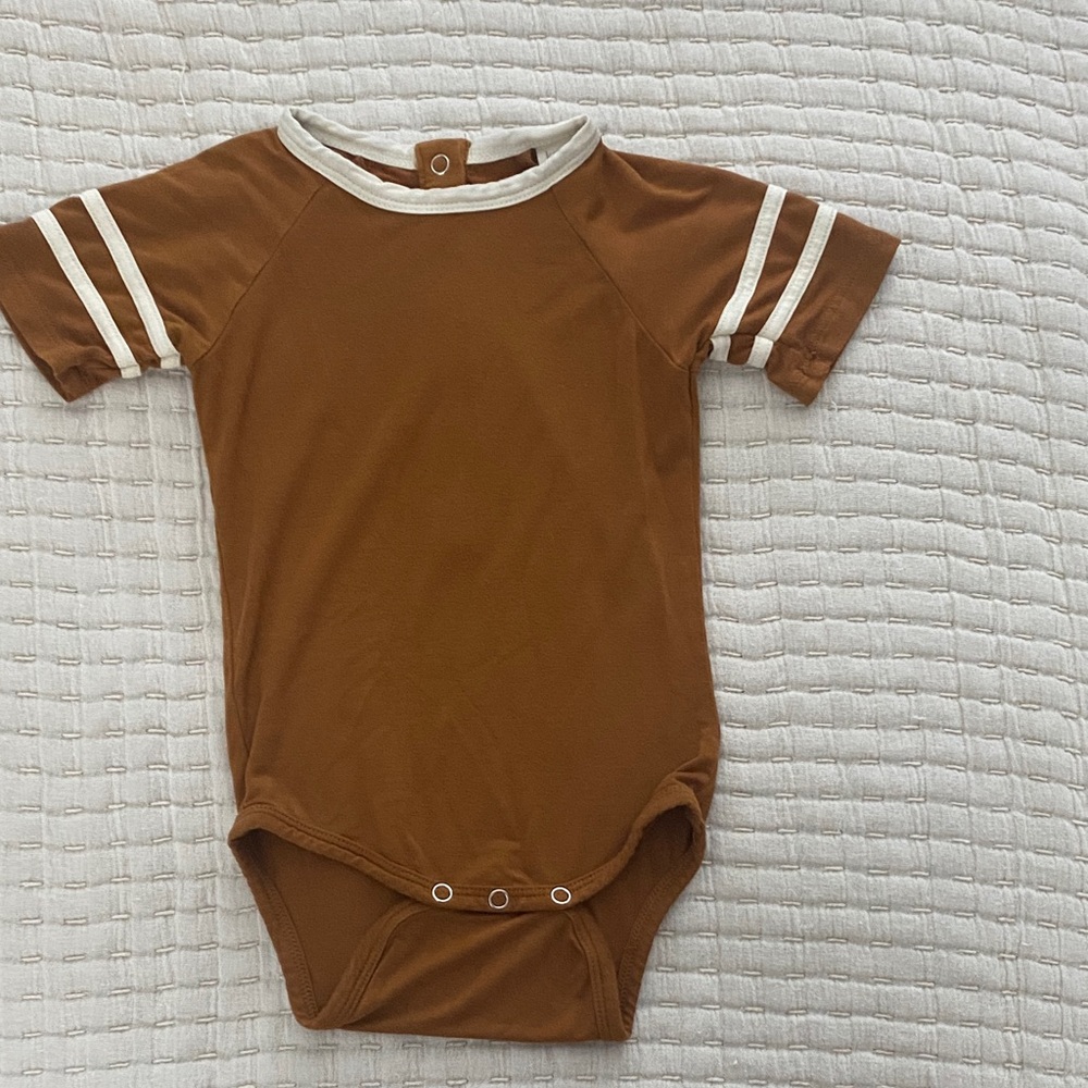 Kate Quinn Tan Bodysuit with Cream Accents